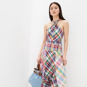 NWT Polo by Ralph Lauren Madras Cotton Halter Dress